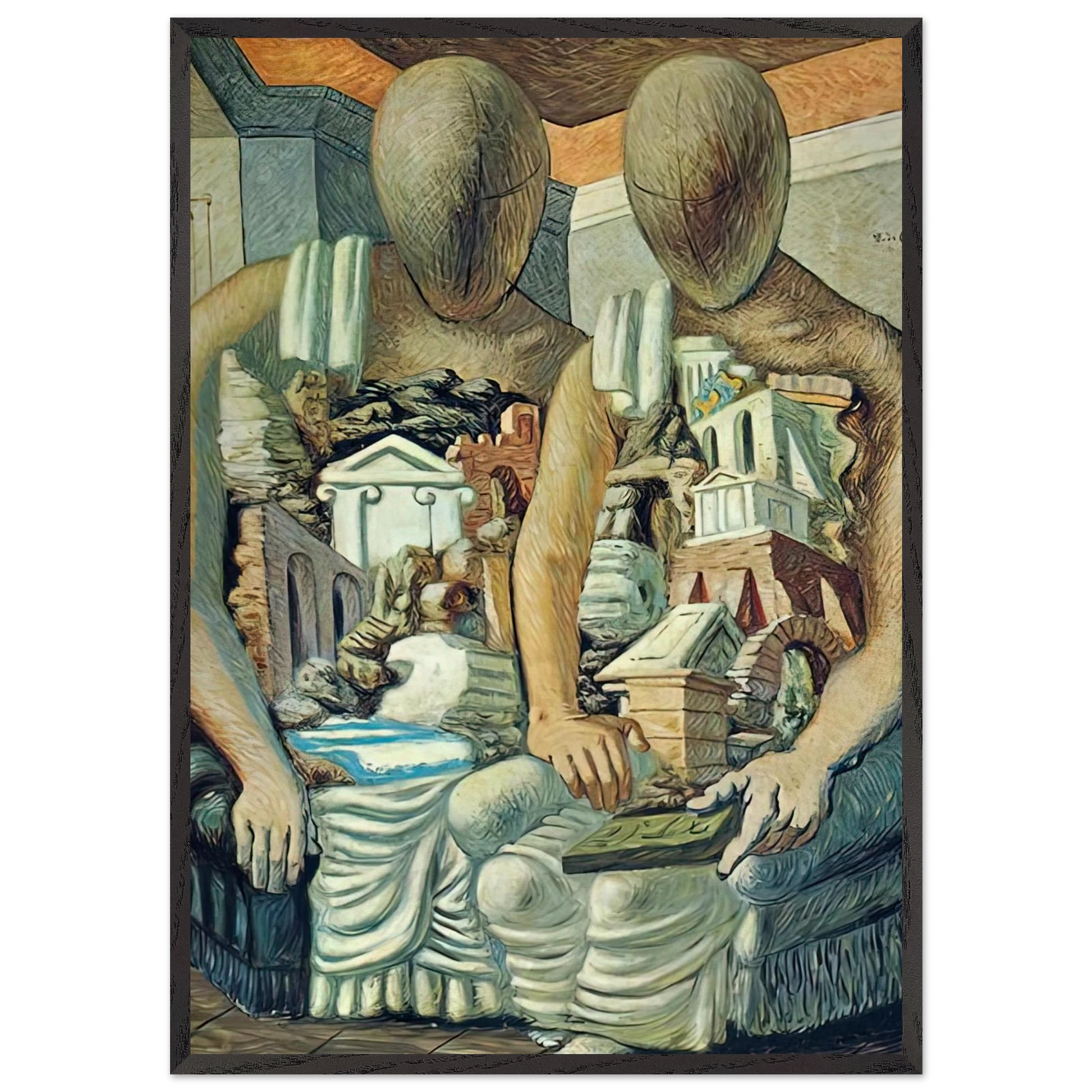 THE ARCHAEOLOGISTS 1927 - Giorgio de Chirico Framed Art Print – Black Wooden Frame - Default Title - -Framed Art Print