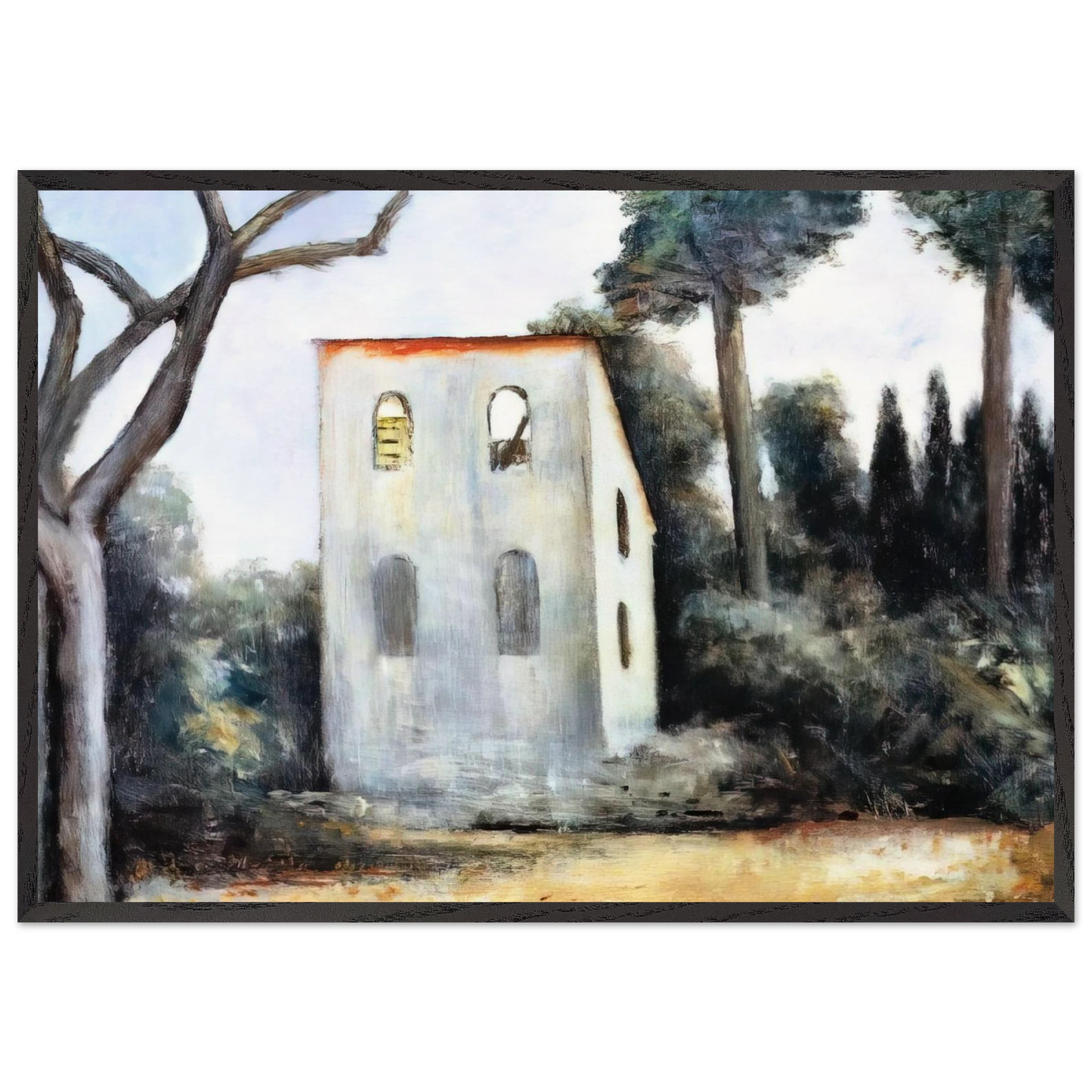 LA CASA ABBANDONATA 1930 - Carlo Carra Framed Art Print – Black Wooden Frame - Default Title - -Framed Art Print