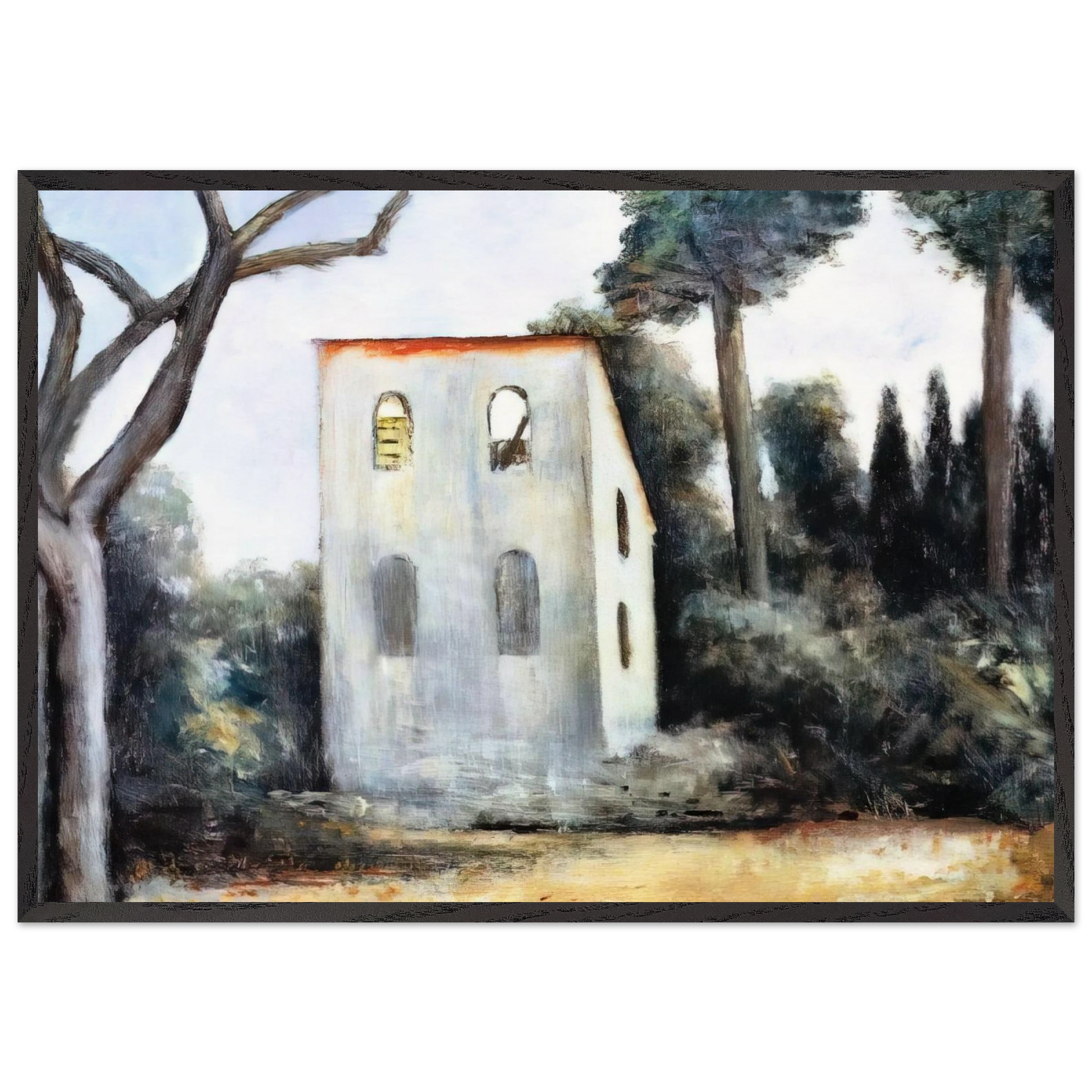 LA CASA ABBANDONATA 1930 - Carlo Carra Framed Art Print – Black Wooden Frame - Default Title - -Framed Art Print