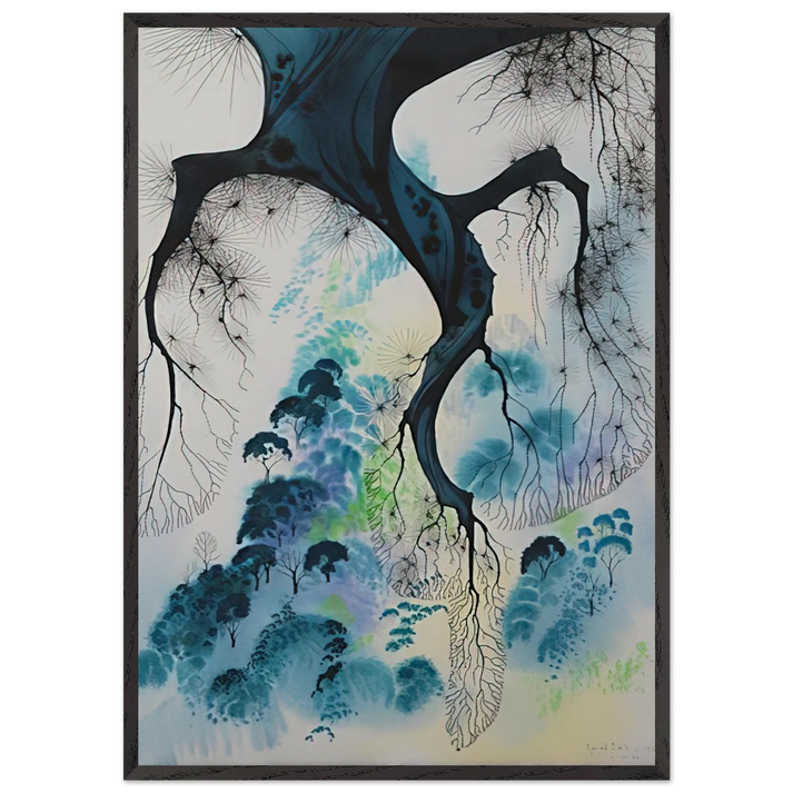 Coastline - Eyvind Earle 70x100 cm / 28x40 inches Framed Art Print – Black Wooden Frame