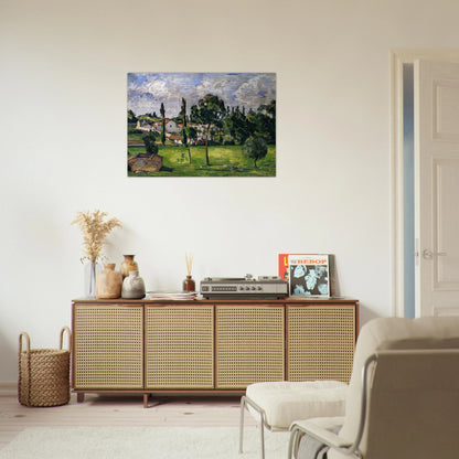 Landscape with Waterline - Paul Cézanne Brushed Aluminum Print - 70x100 cm / 28x40 inches | Paul Cézanne Aluminum Print | Paul Cézanne Prints