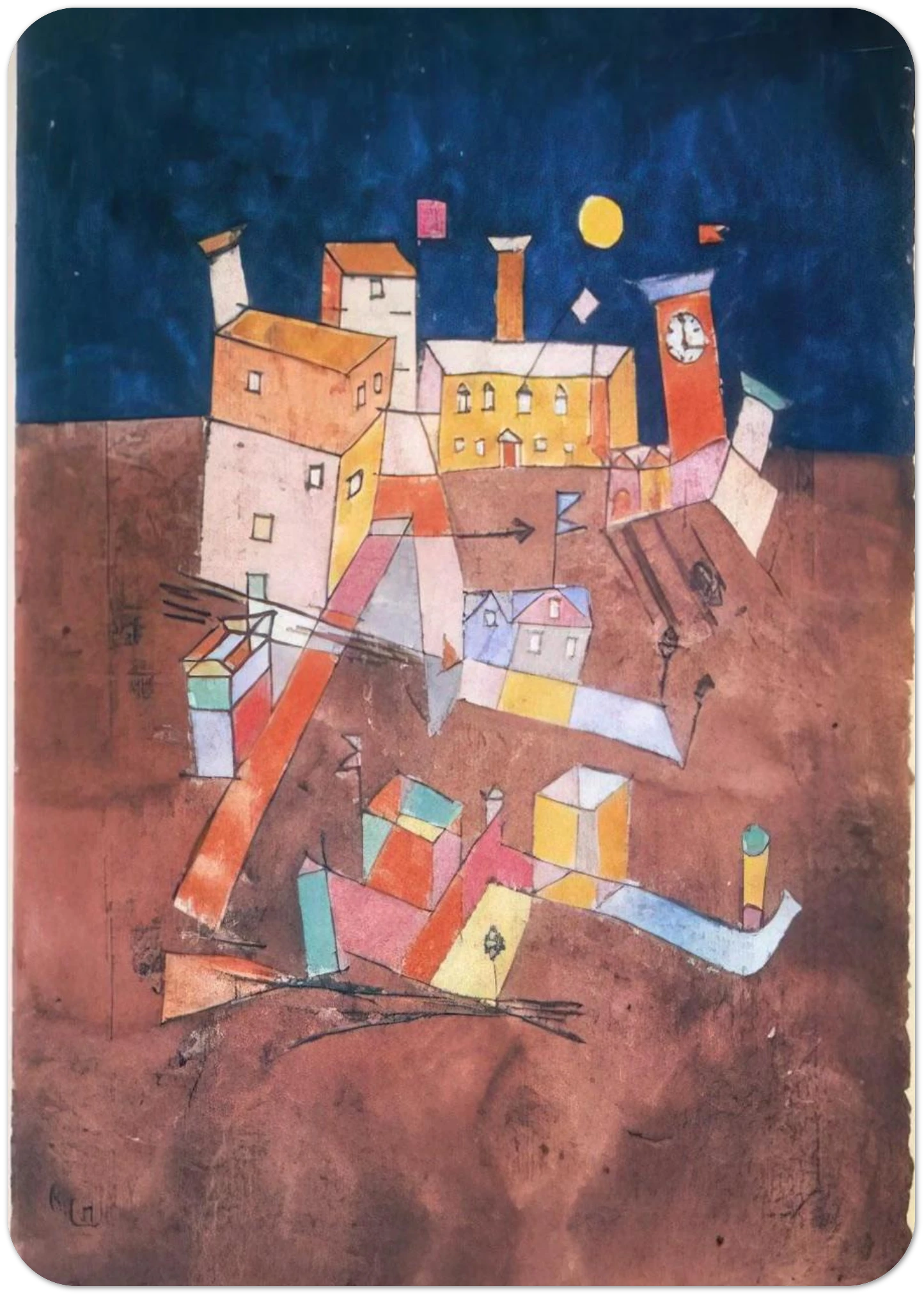 PART OF G 1927 By Paul Klee Pack of 10 Post Cards | Paul Klee Post Cards | A6 (10.5 x 14.8 cm) - 4.1 x 5.8 inches