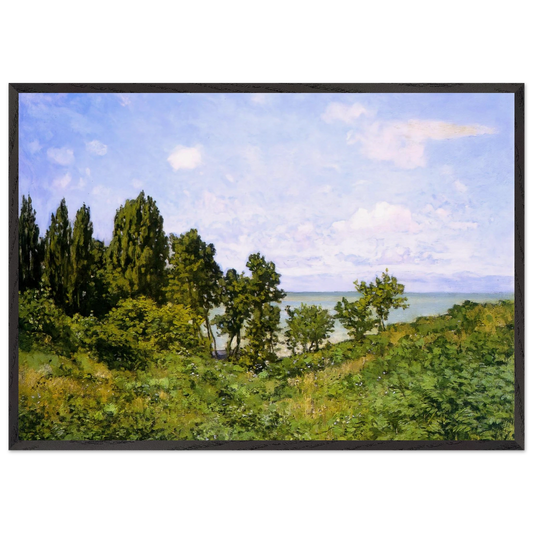 By the Sea N2 - claude monet 70x100 cm / 28x40 inches Framed Art Print – Black Wooden Frame