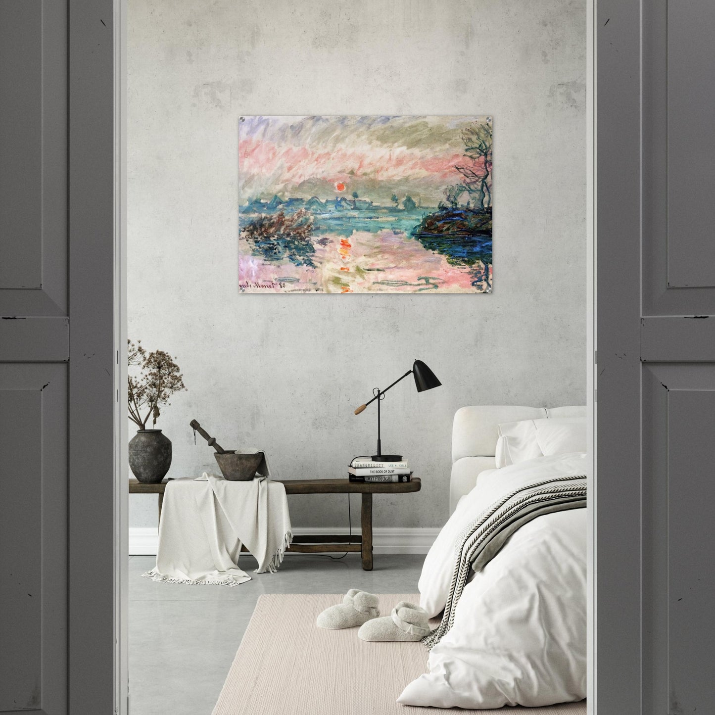 Sunset at Lavacourt - claude monet Acrylic Print - 70x100 cm / 28x40″ inches