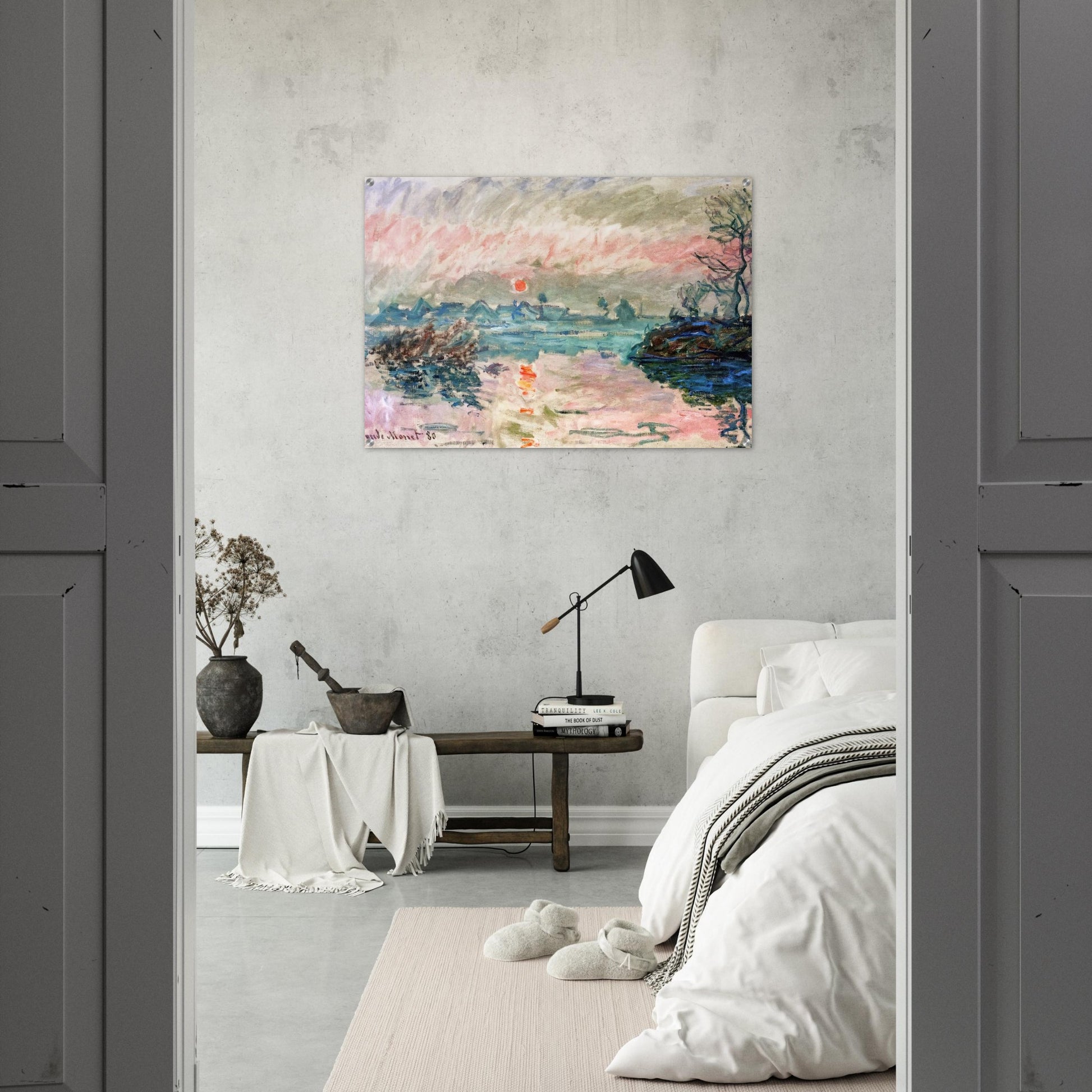 Sunset at Lavacourt - claude monet Acrylic Print - 70x100 cm / 28x40″ inches