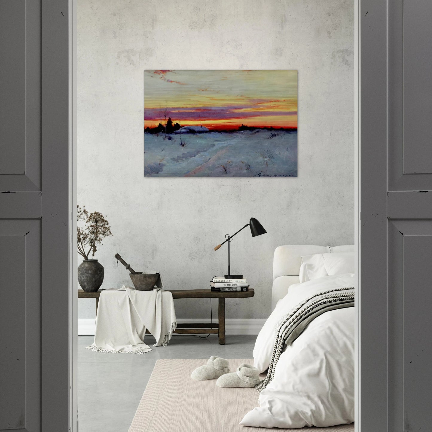 Alaska Sunset - Romanticism - Sydney Laurence Brushed Aluminum Print - 70x100 cm / 28x40 inches | Sydney Laurence Aluminum Print | Sydney Laurence Prints