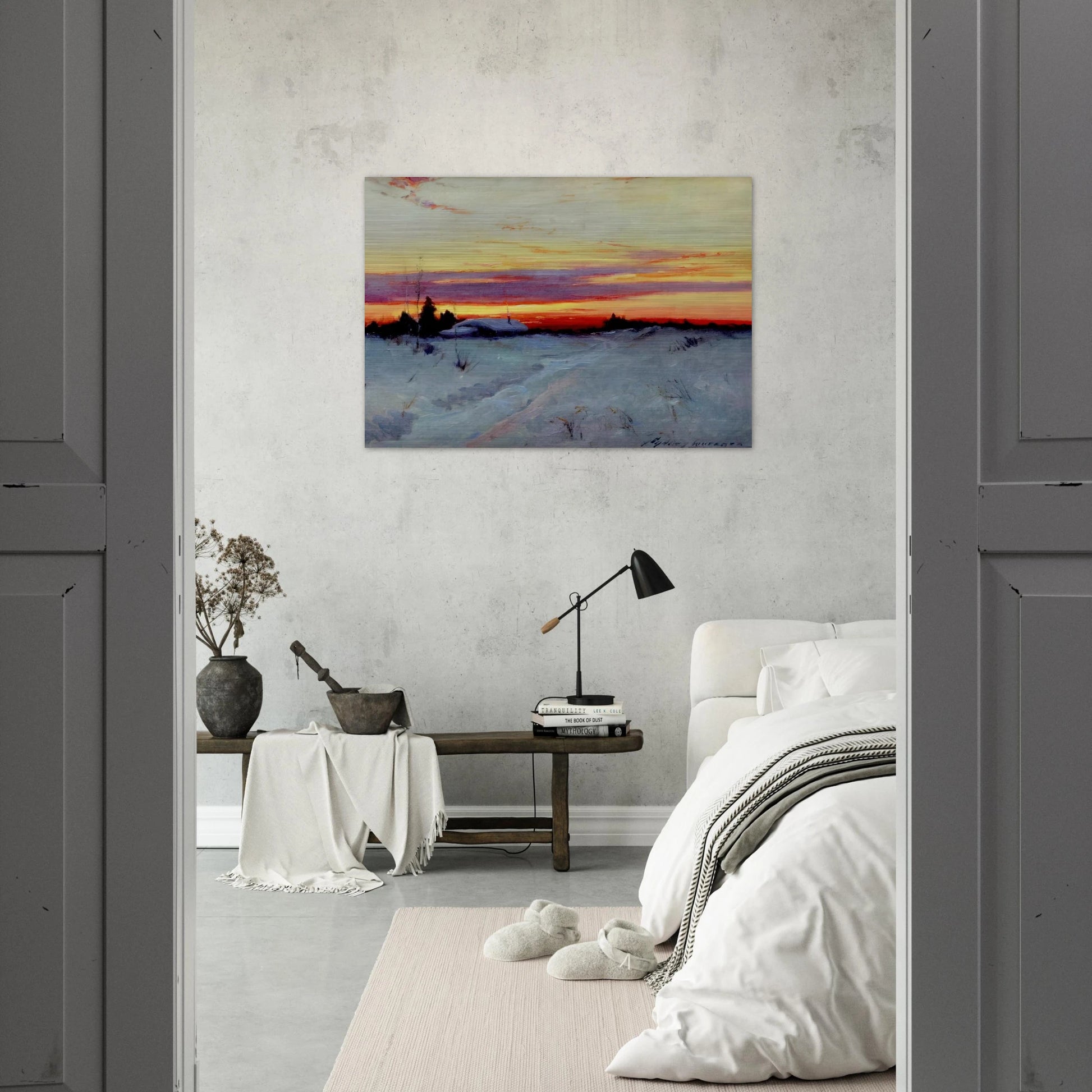 Alaska Sunset - Romanticism - Sydney Laurence Brushed Aluminum Print - 70x100 cm / 28x40 inches | Sydney Laurence Aluminum Print | Sydney Laurence Prints