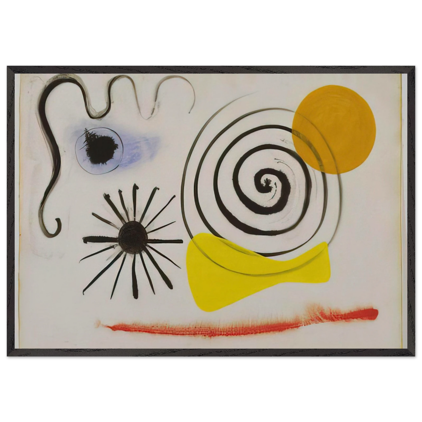 UNTITLED 1941 N1 - Alexander Calder Framed Art Print – Black Wooden Frame - Default Title - -Framed Art Print