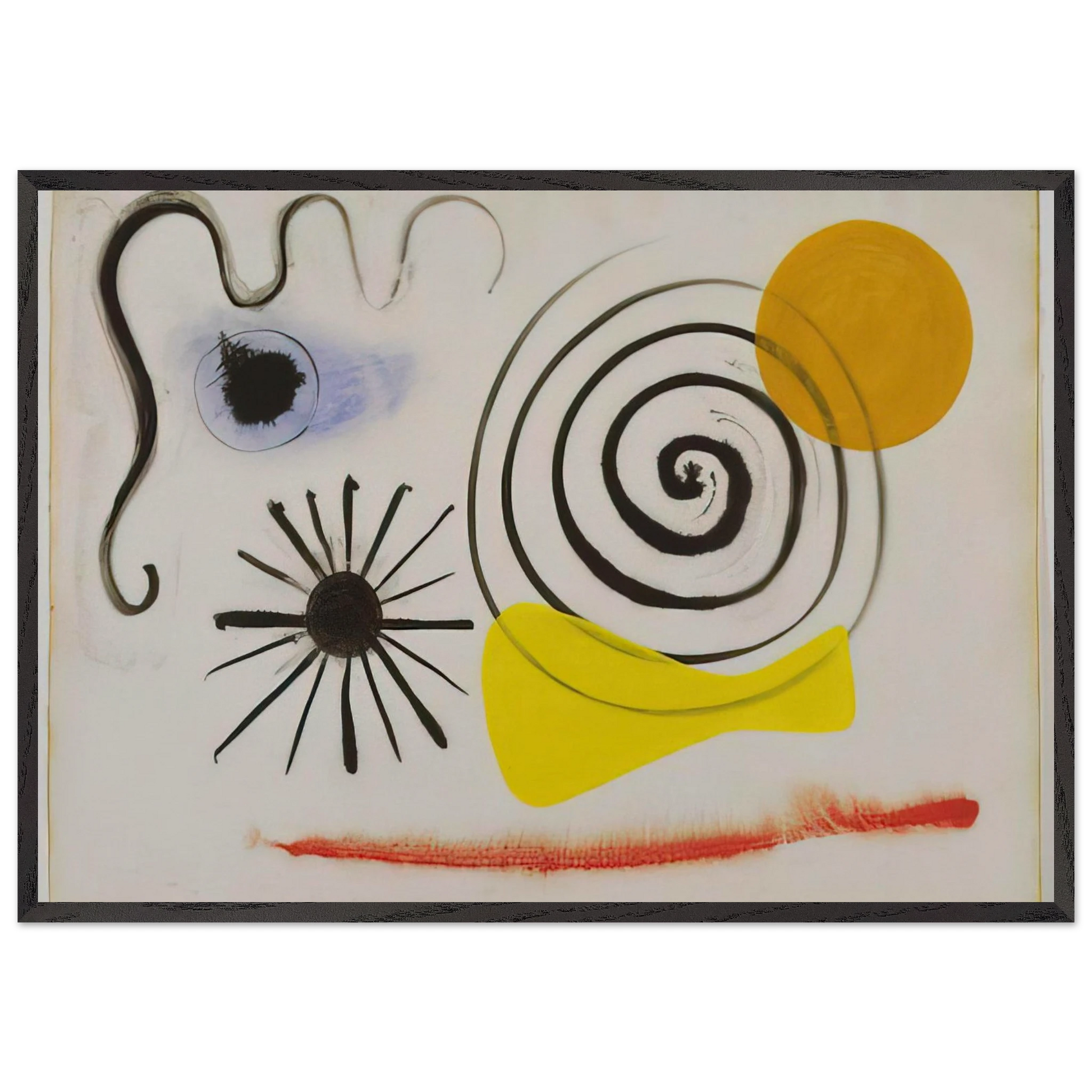 UNTITLED 1941 N1 - Alexander Calder Framed Art Print – Black Wooden Frame - Default Title - -Framed Art Print