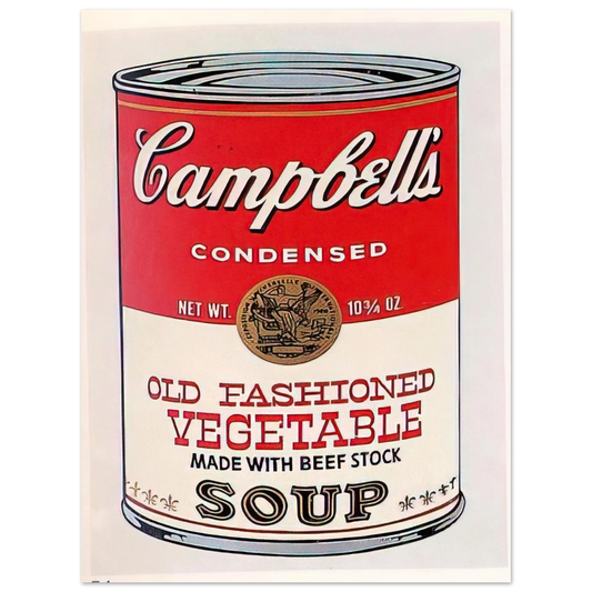 Andy Warhol - Campbell's Soup Can  Old Fashioned Vegetable  Fine Art Poster - 13x18 cm / 5x7 inches