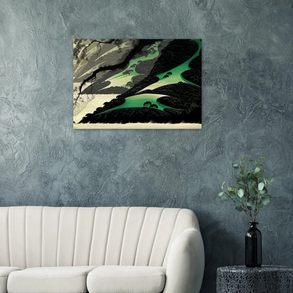 Green Big Sur - Eyvind Earle Brushed Aluminum Print - 70x100 cm / 28x40 inches | Eyvind Earle Aluminum Print | Eyvind Earle Prints