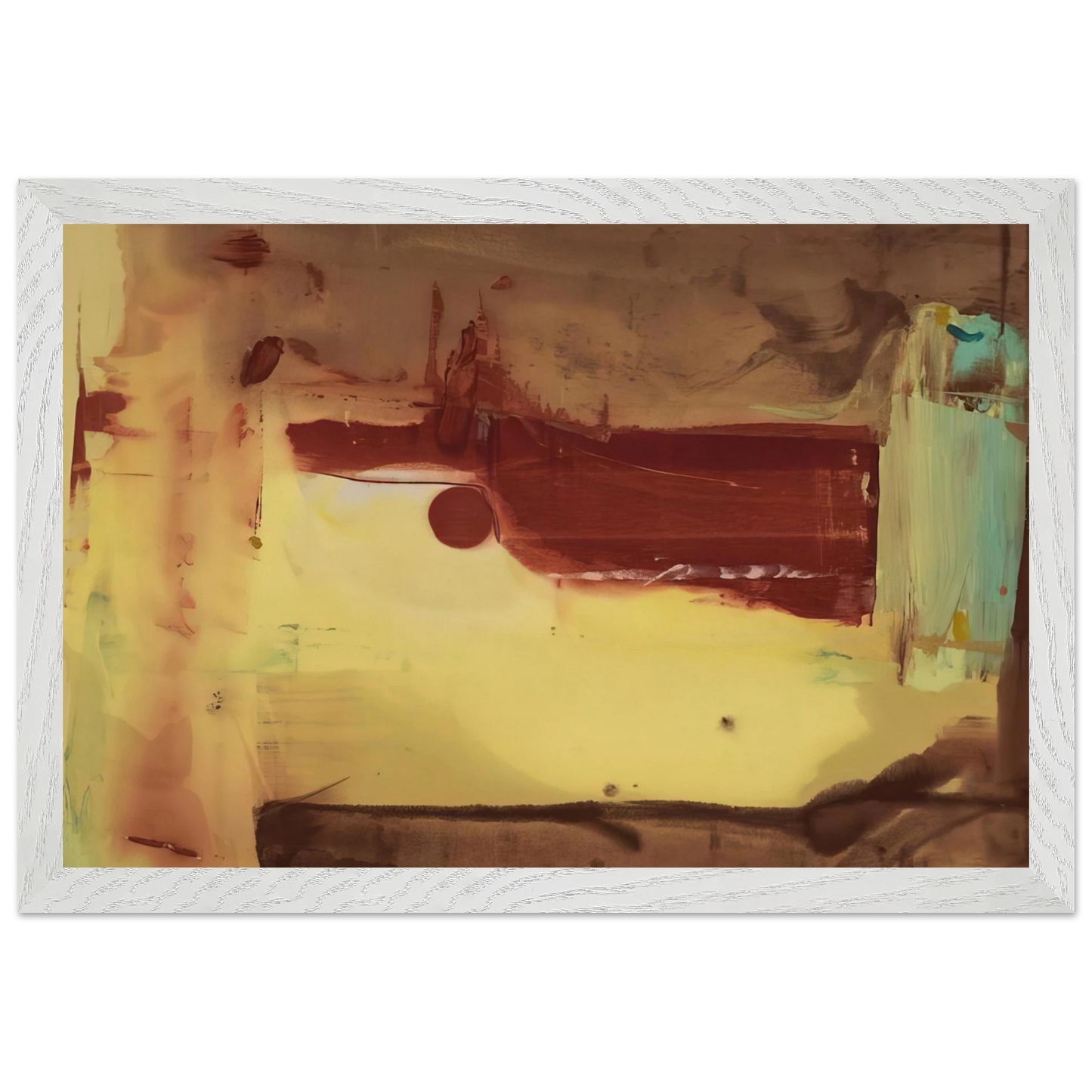 Helen Frankenthaler - Desert Pass - 1976 Wall art - 60x80 cm / 24x32 inches - Premium Wooden Framed Poster With Fine Art Paper - White frame