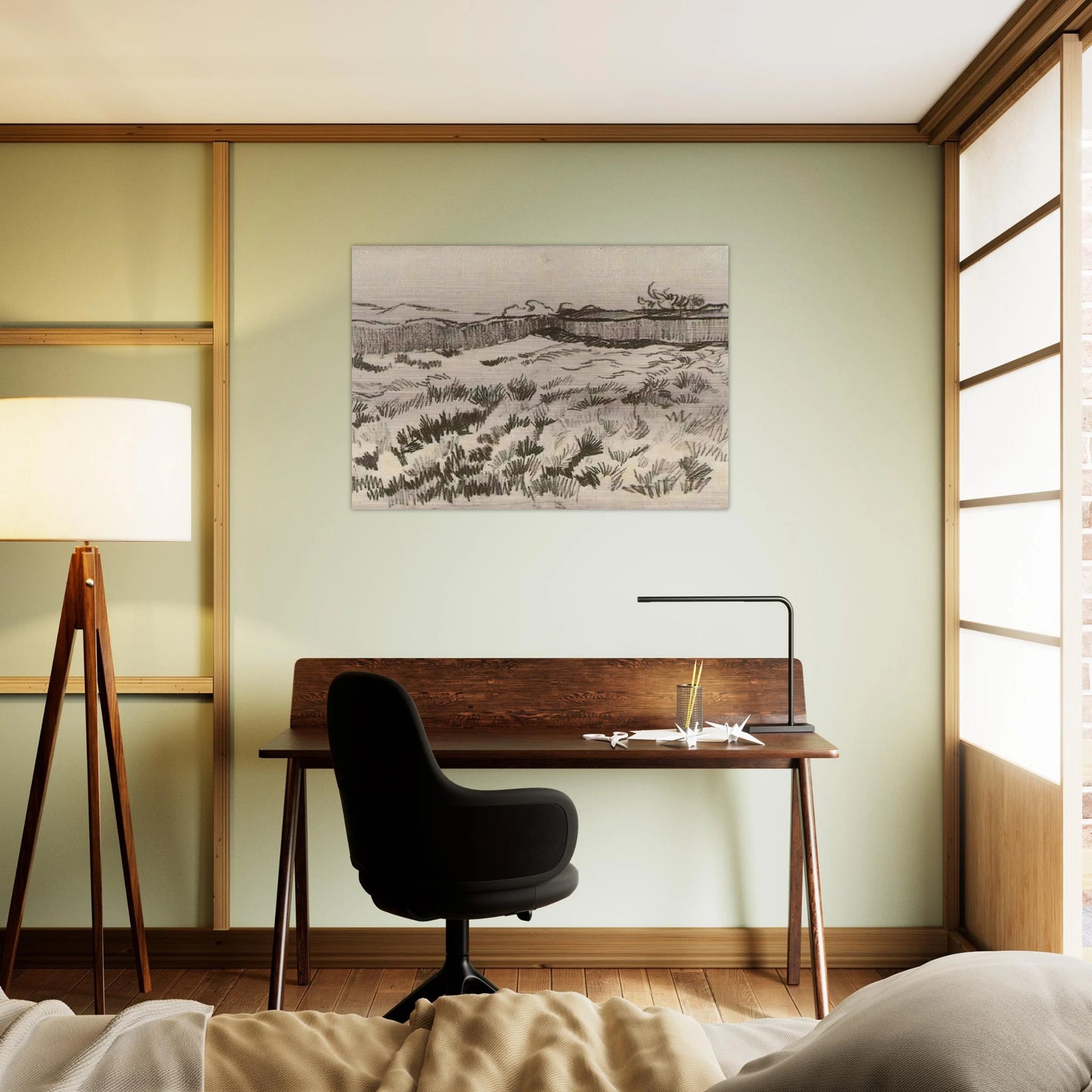 Enclosed Field - Vincent van Gogh Brushed Aluminum Print - 70x100 cm / 28x40 inches | Vincent van Gogh Aluminum Print | Vincent van Gogh Prints