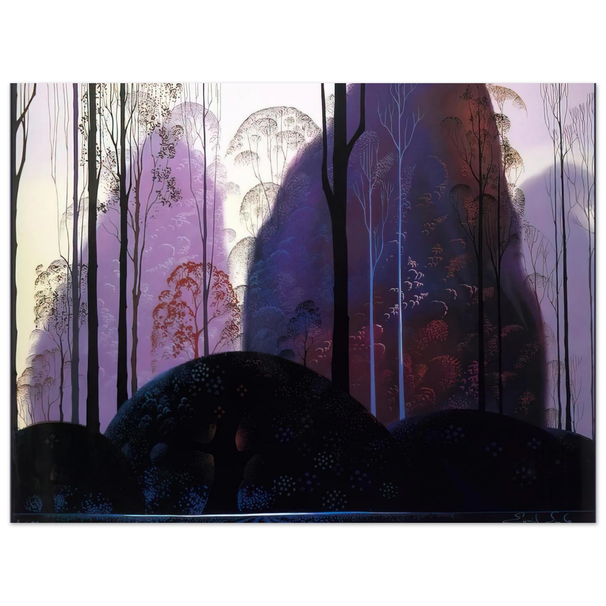 Eyvind Earle - Mauve Redand Purple Fine Art Poster - Default Title