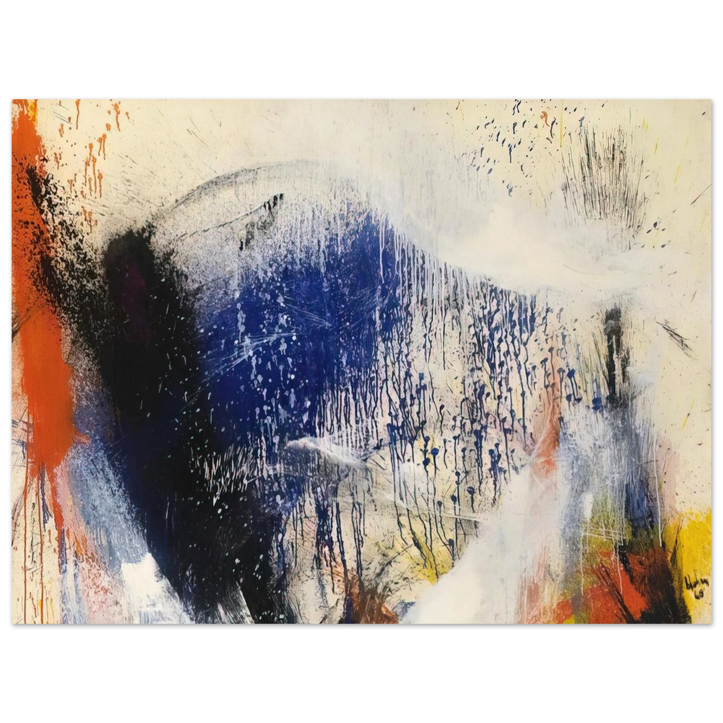 Helen Frankenthaler - Untitled - 1960 Wall art - 30x40 cm / 12x16 inches - Premium Wooden Framed Poster With Fine Art Paper - Wood frame
