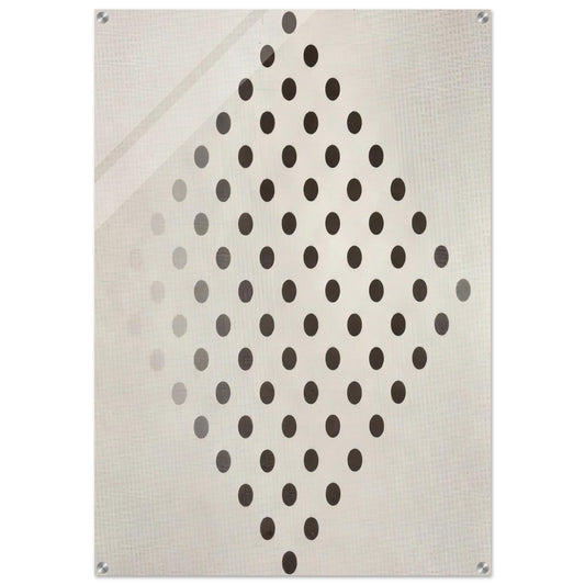 BLACK TO WHITE DISKS 1952 - Bridget Riley Acrylic Print - 70x100 cm / 28x40″ inches