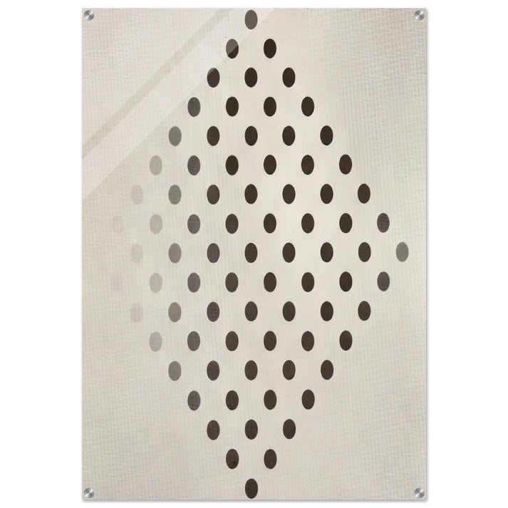 BLACK TO WHITE DISKS 1952 - Bridget Riley Acrylic Print - 70x100 cm / 28x40″ inches