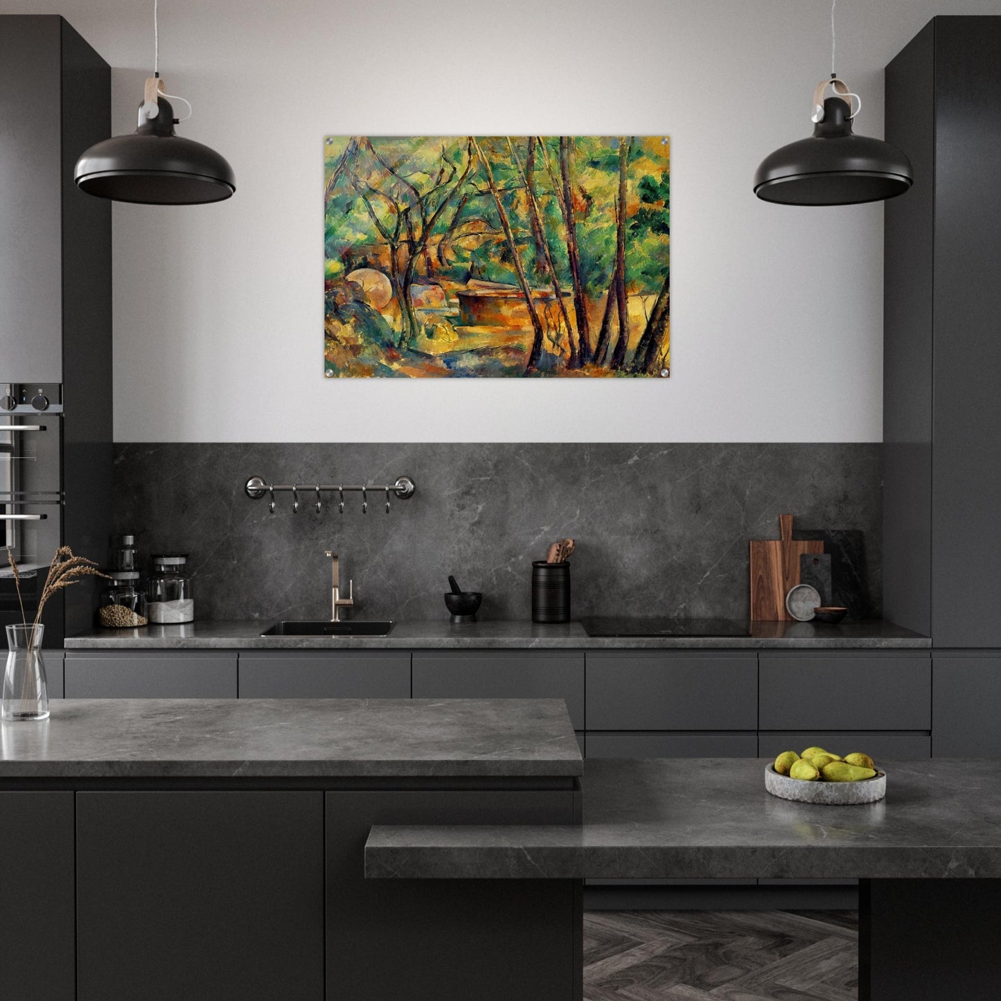 Millstone and Cistern Under Trees - Paul Cézanne Acrylic Print - 70x100 cm / 28x40″ inches