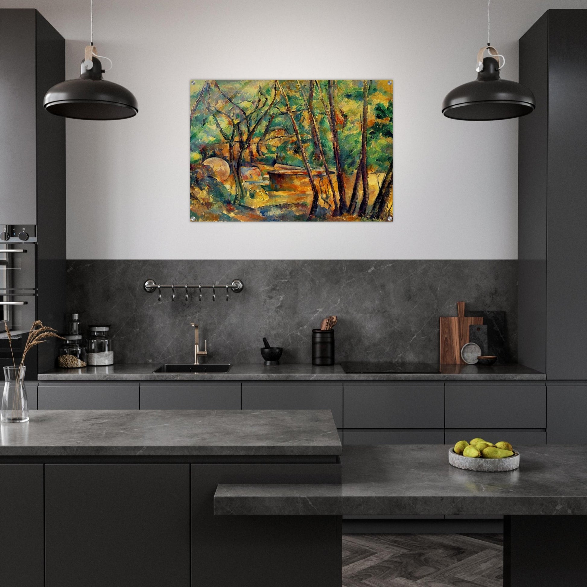 Millstone and Cistern Under Trees - Paul Cézanne Acrylic Print - 70x100 cm / 28x40″ inches