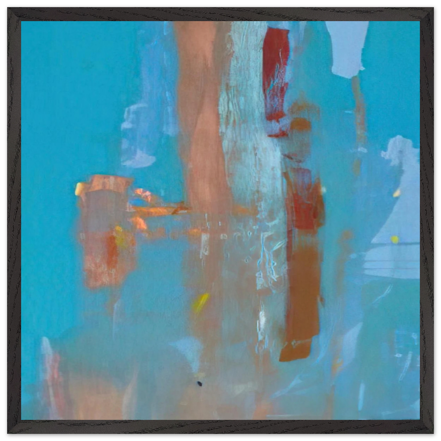 Helen Frankenthaler - In on Blue - 1976 Wall art - 50x70 cm / 20x28 inches - Premium Wooden Framed Poster With Fine Art Paper - White frame