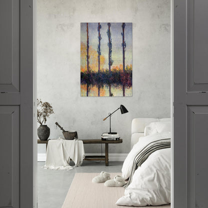 Poplars Four Trees - claude monet Brushed Aluminum Print - 70x100 cm / 28x40 inches | claude monet Aluminum Print | claude monet Prints