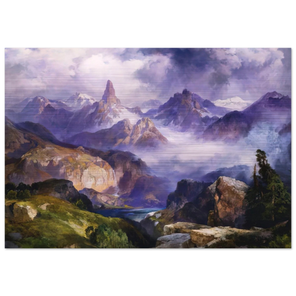 Index Peak Yellowstone National Park - Thomas Moran Brushed Aluminum Print - 70x100 cm / 28x40 inches | Thomas Moran Aluminum Print | Thomas Moran Prints