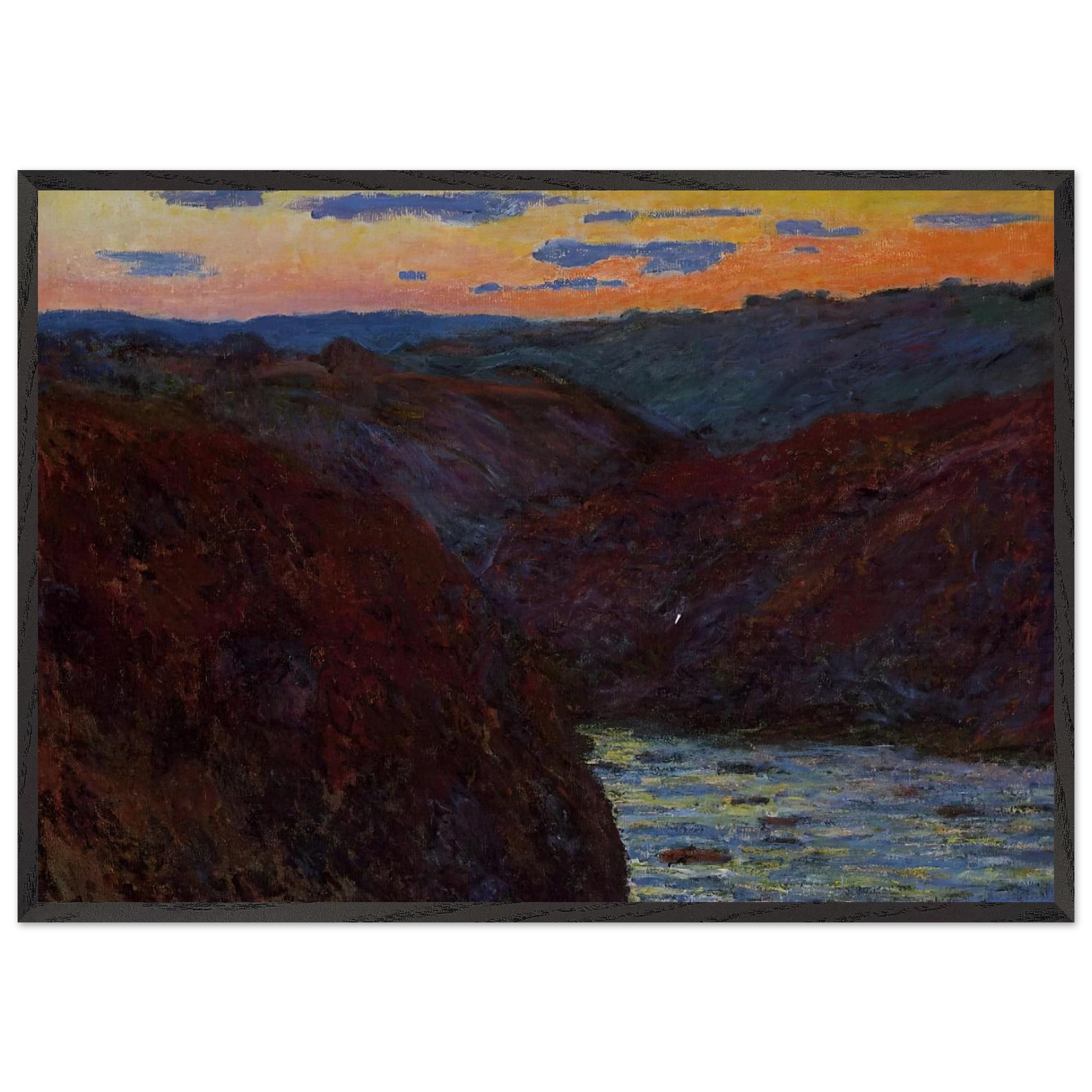 Valley of the Creuse Sunset - claude monet Framed Art Print – Black Wooden Frame - Default Title - -Framed Art Print