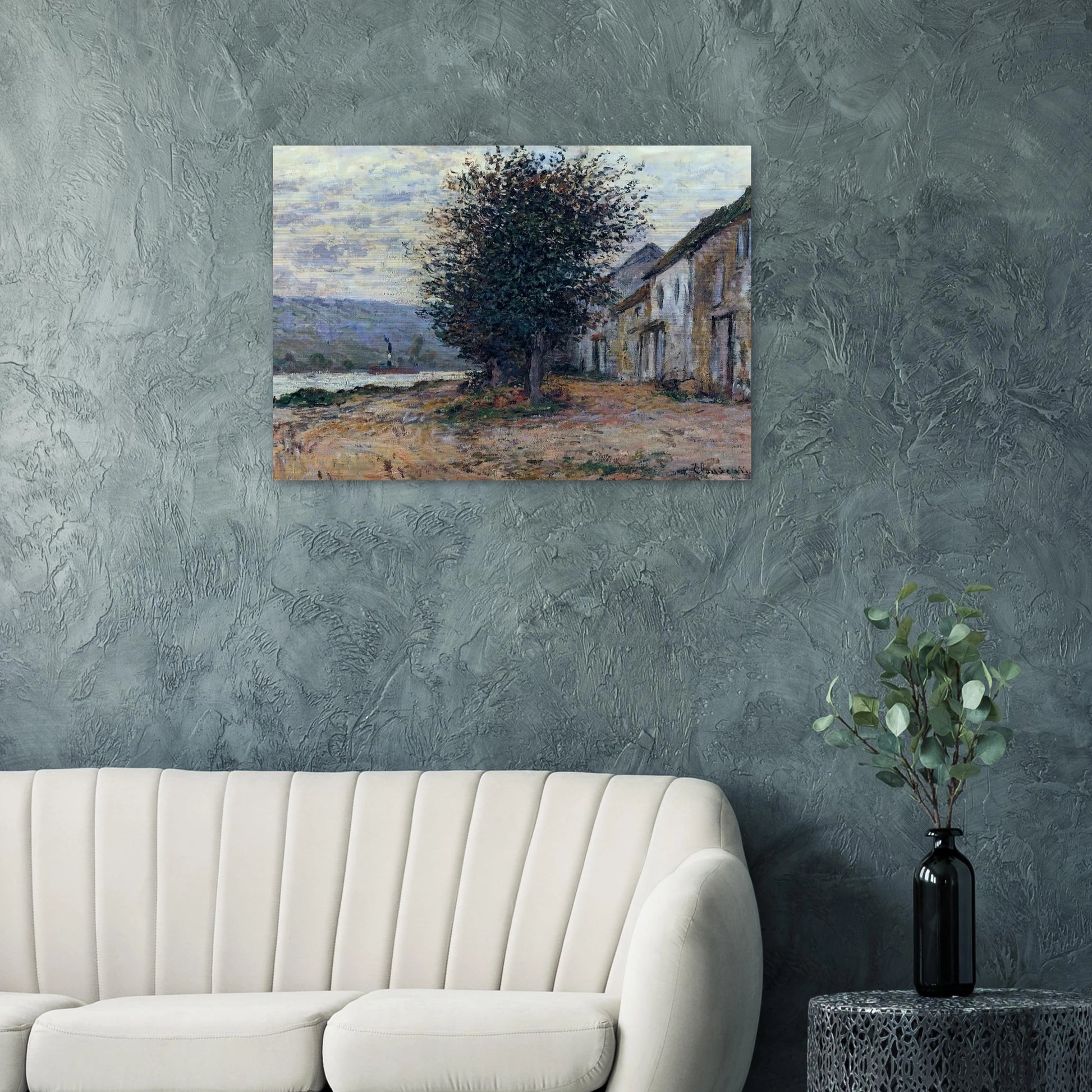 The Banks of the Seine - claude monet Brushed Aluminum Print - 70x100 cm / 28x40 inches | claude monet Aluminum Print | claude monet Prints