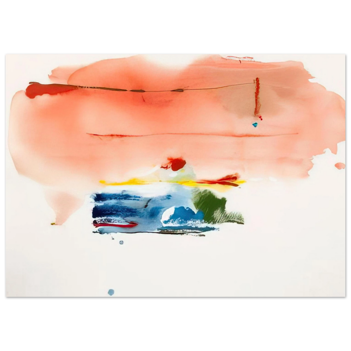 Helen Frankenthaler - Santa Fe II - 1986 Wall art - 13x18 cm / 5x7 inches - Premium Wooden Framed Poster With Fine Art Paper - White frame