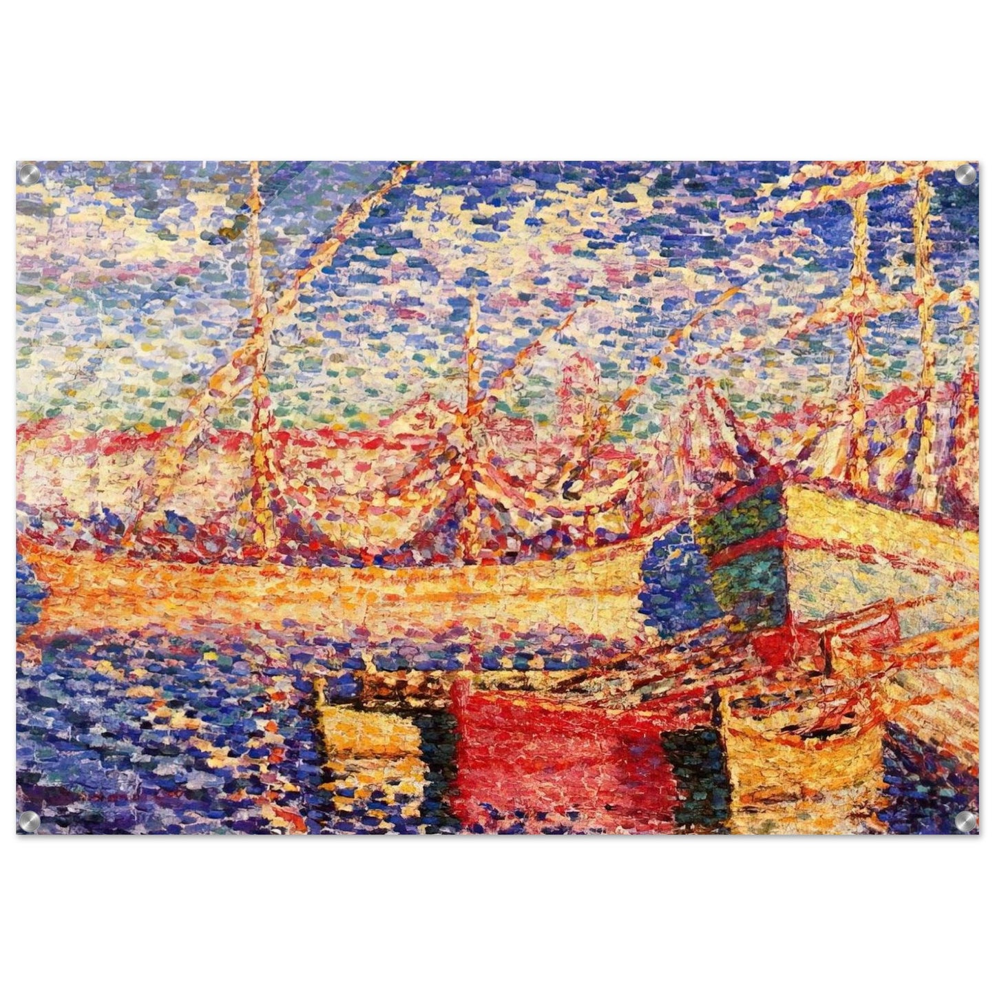 Boats in the Port of St. Tropez - Henri-Edmond Cross Acrylic Print - 70x100 cm / 28x40″ inches
