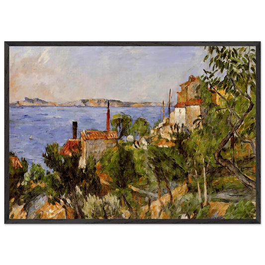 Landscape Study after Nature - Paul Cezanne 70x100 cm / 28x40 inches Framed Art Print – Black Wooden Frame