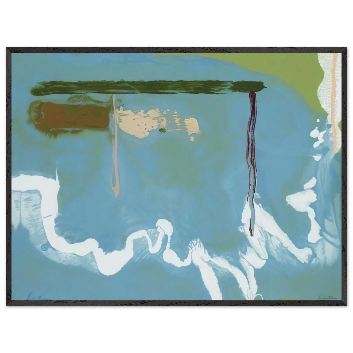 Helen Frankenthaler - Skywriting - 1997 Wall art - 13x18 cm / 5x7 inches - Premium Wooden Framed Poster With Fine Art Paper - Black frame