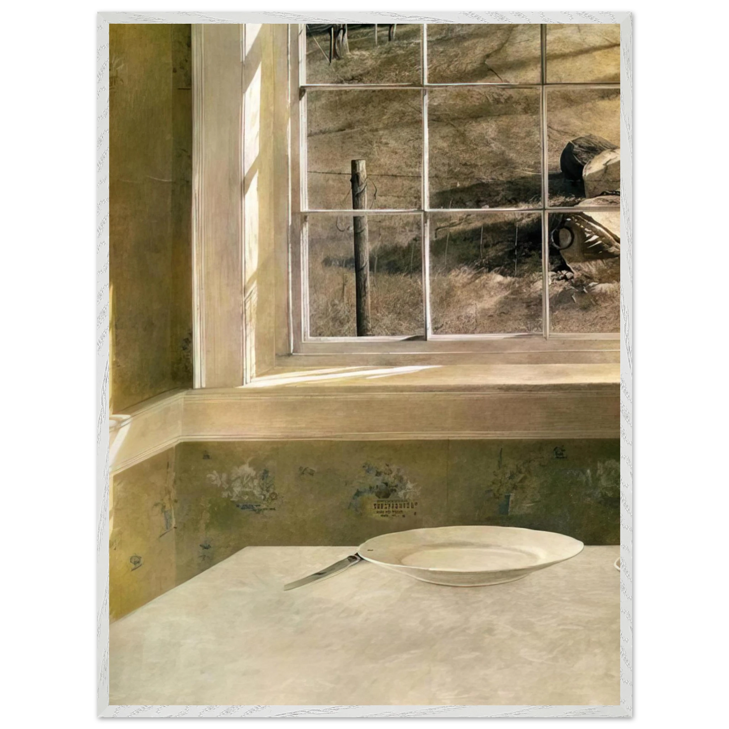 Andrew Wyeth - GROUNDHOG DAY Wall Art - 60x80 cm / 24x32 inches - Premium Wooden Framed Poster With Fine Art Paper - White frame