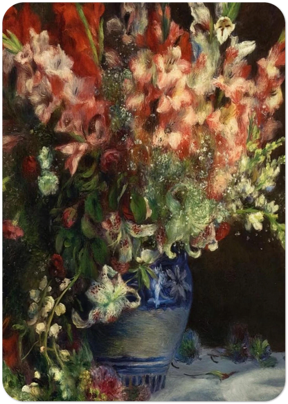 Gladiolas in a Vase By Pierre-Auguste Renoir Pack of 10 Post Cards | Pierre-Auguste Renoir Post Cards | A6 (10.5 x 14.8 cm) - 4.1 x 5.8 inches