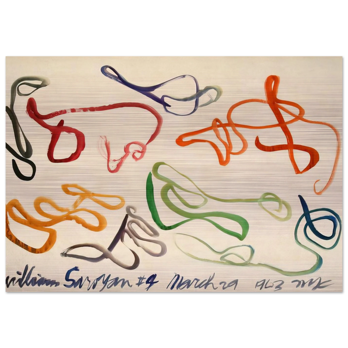 #4 March 29, 1963 NYC - 1963 - William Saroyan Brushed Aluminum Print - 70x100 cm / 28x40 inches | William Saroyan Aluminum Print | William Saroyan Prints