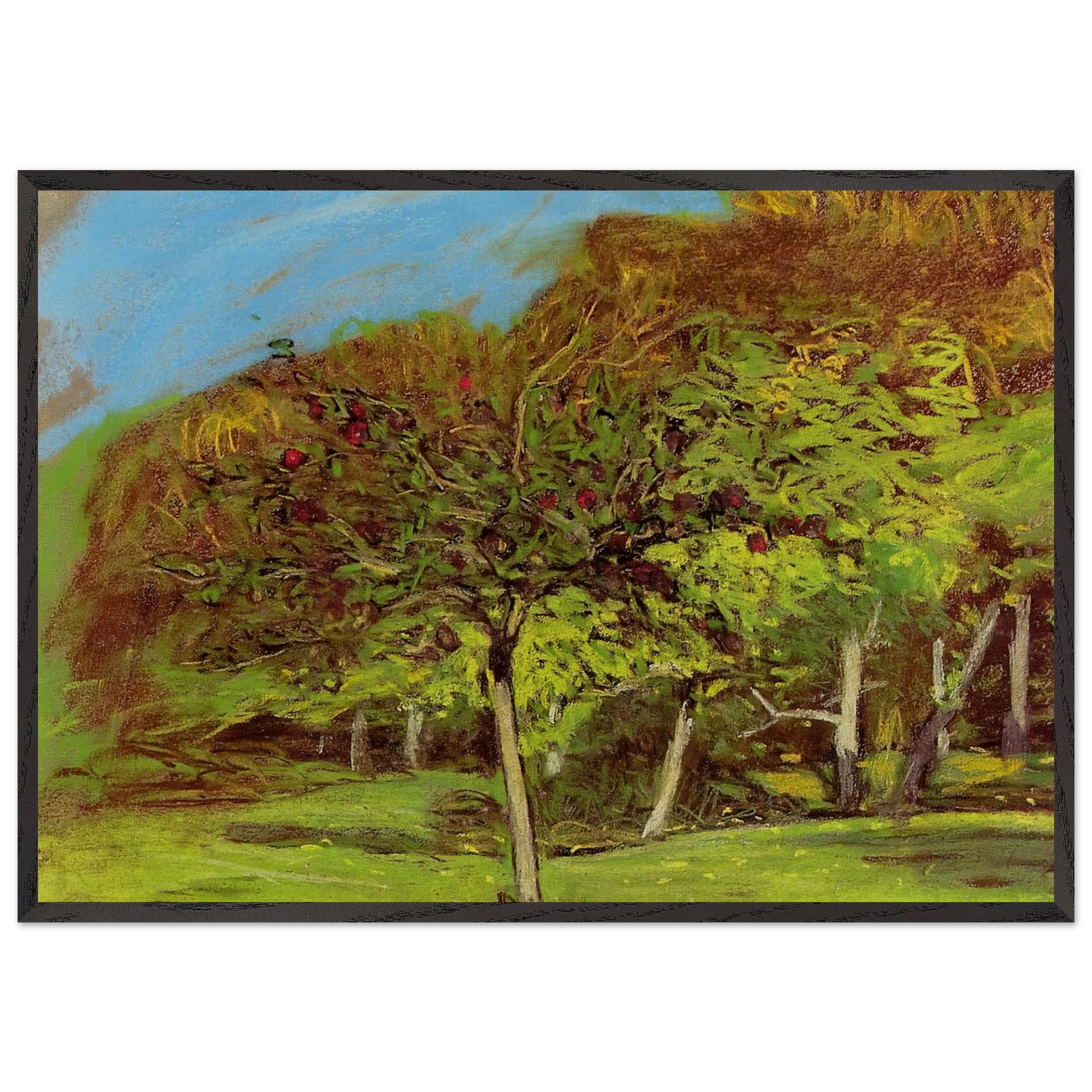 Fruit Trees - claude monet Framed Art Print – Black Wooden Frame - Default Title - -Framed Art Print