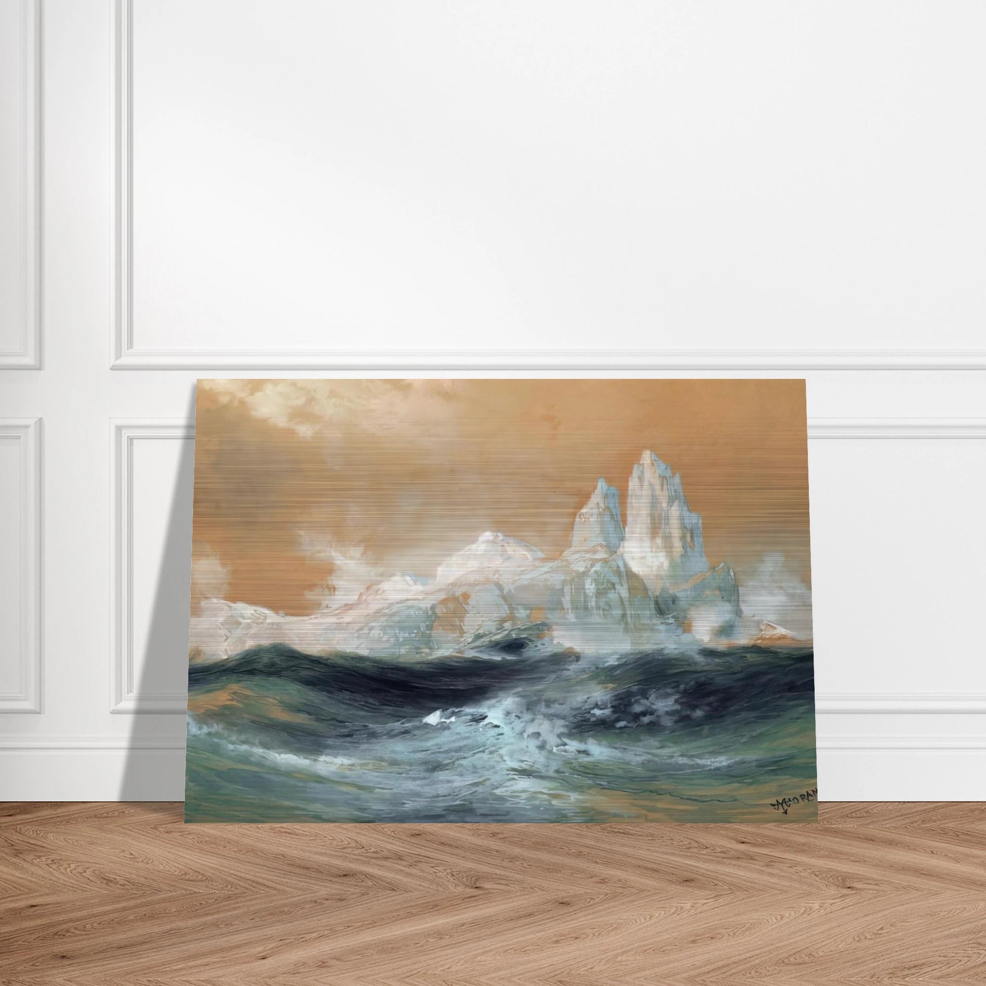 Icebergs - Thomas Moran Brushed Aluminum Print - 70x100 cm / 28x40 inches | Thomas Moran Aluminum Print | Thomas Moran Prints