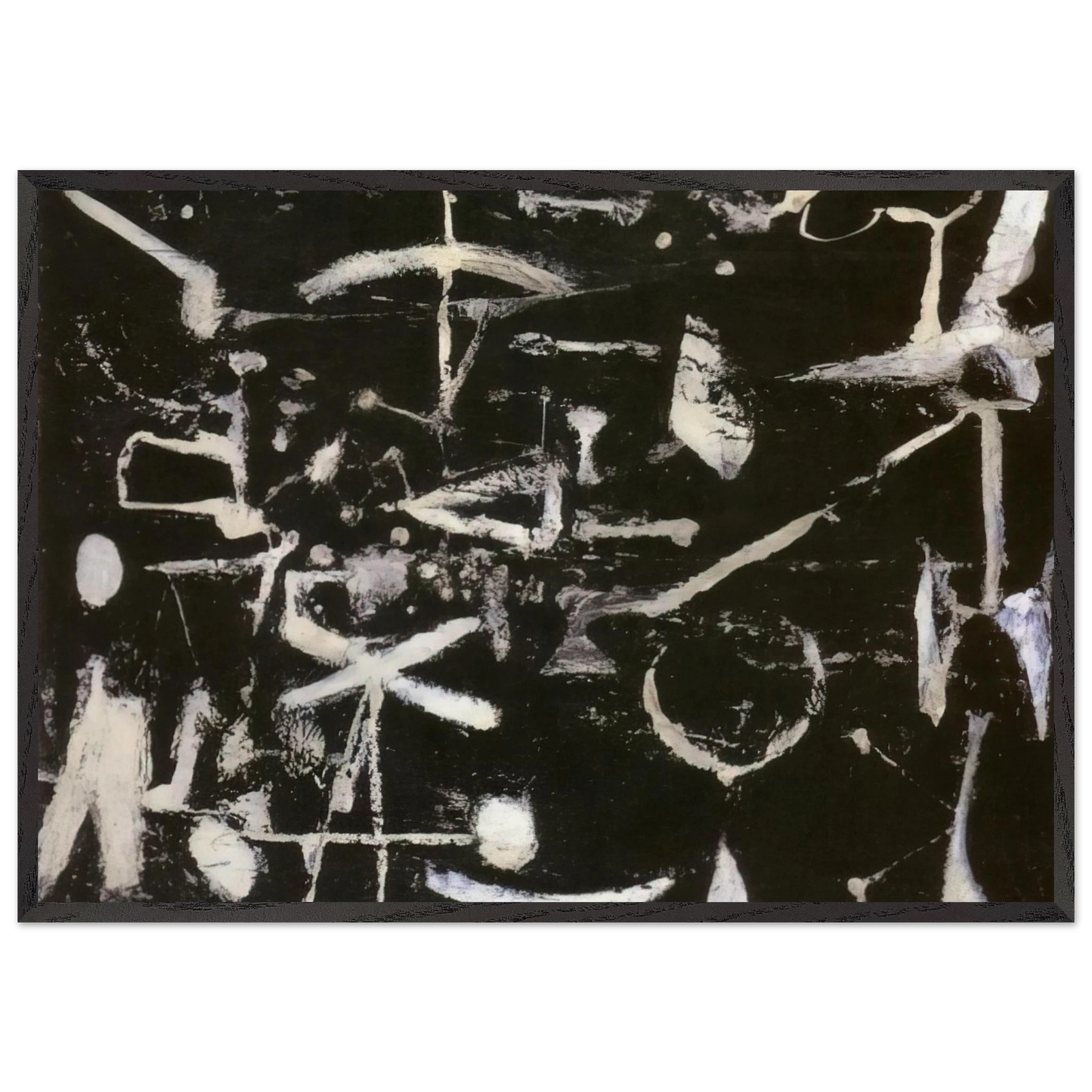 Untitled - Art Informel N2 - Jiro Yoshihara Framed Art Print – Black Wooden Frame - Default Title - -Framed Art Print