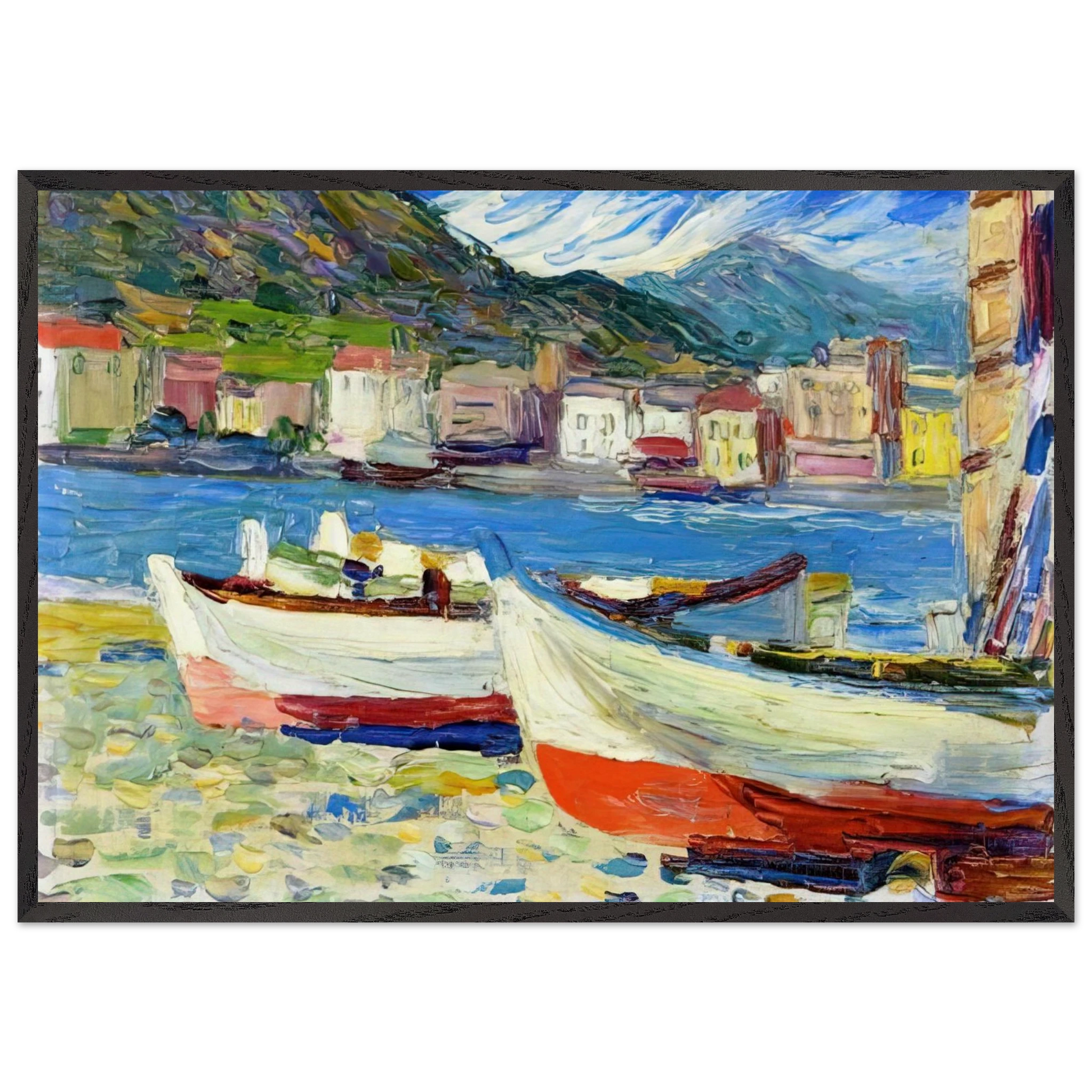 RAPALLO BOATS - Wassily Kandinsky Framed Art Print – Black Wooden Frame - Default Title - -Framed Art Print