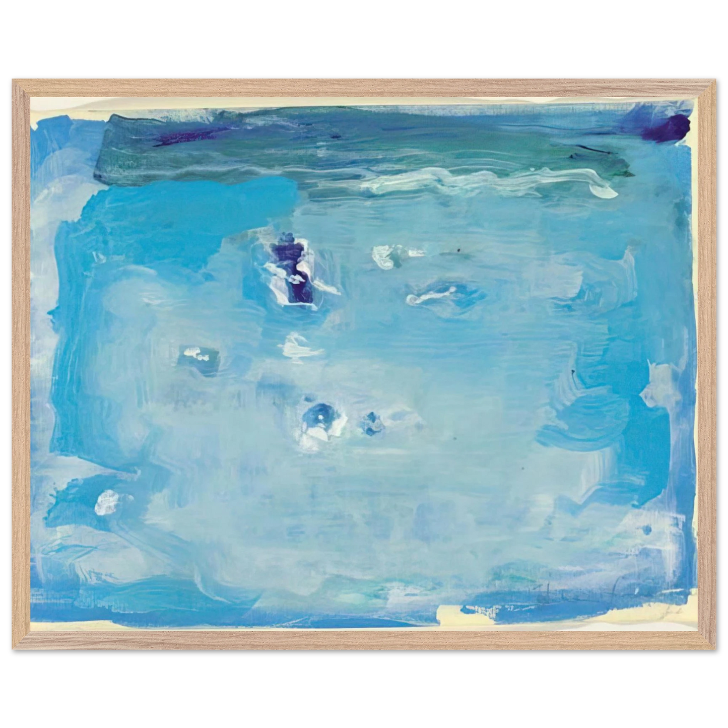 Helen Frankenthaler - Untitled - Color Field Painting, Lyrical Abstraction Wall art - 30x45 cm / 12x18 inches - Premium Wooden Framed Poster With Fine Art Paper - Wood frame