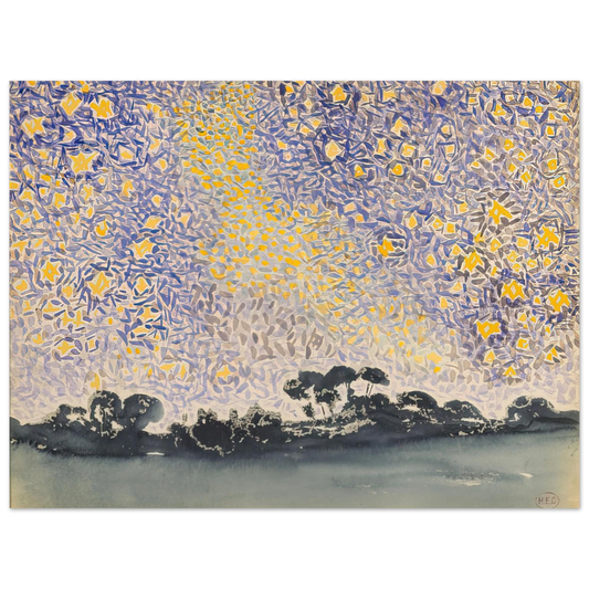 Henri-Edmond Cross - Landscape with Stars Fine Art Poster - Default Title