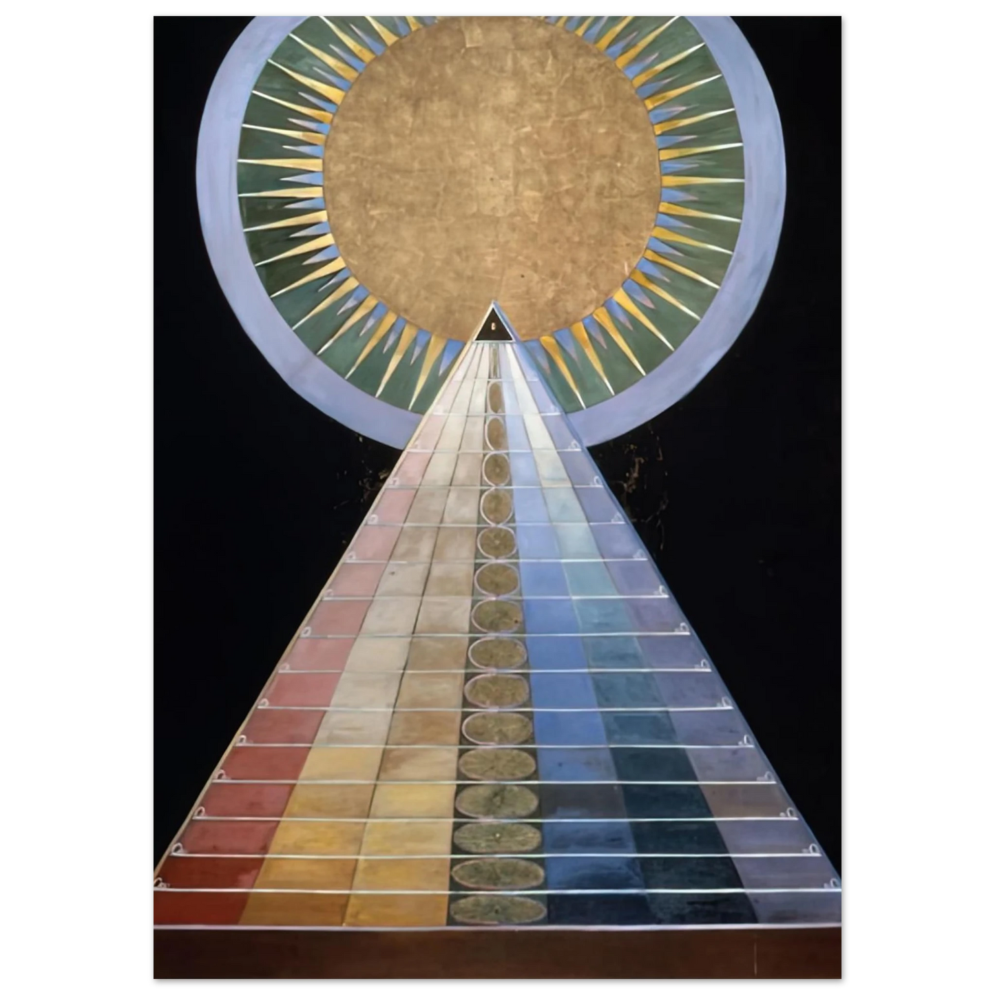 Hilma af Klint - ALTAR PAINTING 1915 Wall art - 21x29.7 cm / 8x12" - Premium Wooden Framed Poster With Fine Art Paper - White frame