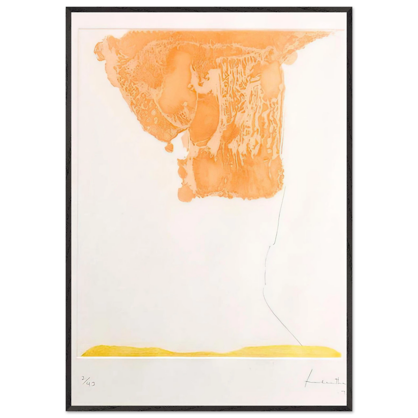 Helen Frankenthaler - Pranzo Italiano - 1973 Wall art - 45x60 cm / 18x24 inches - Premium Wooden Framed Poster With Fine Art Paper - White frame