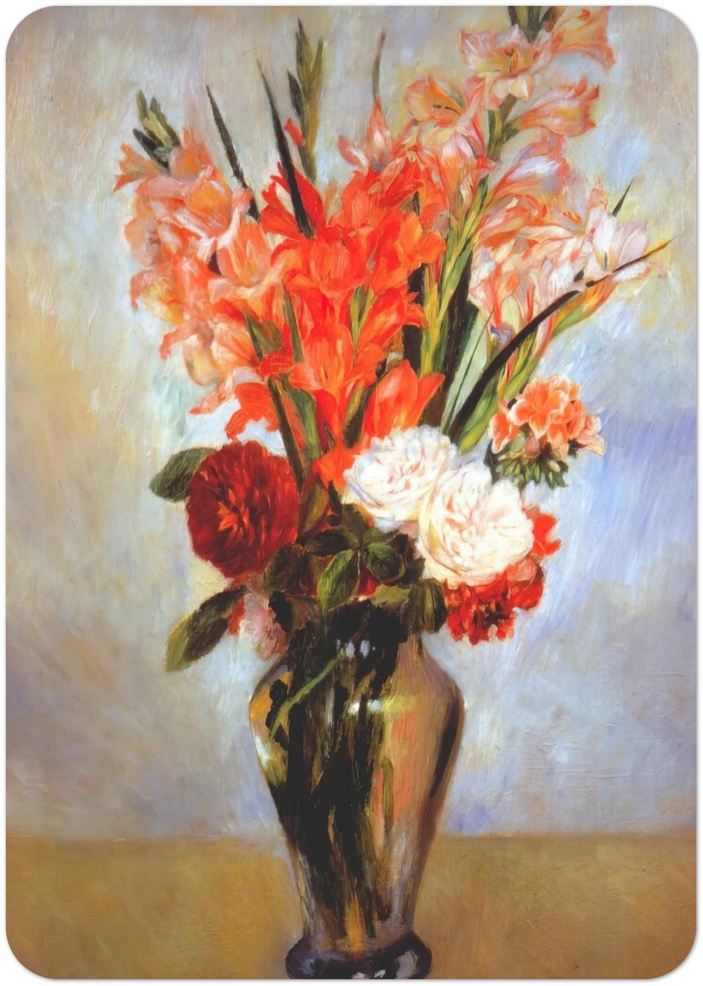 Gladioli By Pierre-Auguste Renoir Pack of 10 Post Cards | Pierre-Auguste Renoir Post Cards | A6 (10.5 x 14.8 cm) - 4.1 x 5.8 inches