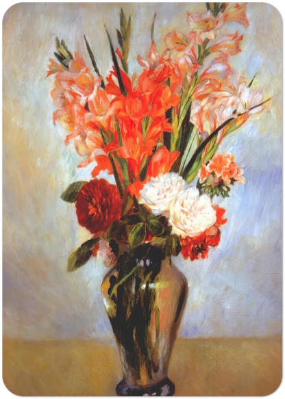 Gladioli By Pierre-Auguste Renoir Pack of 10 Post Cards | Pierre-Auguste Renoir Post Cards | A6 (10.5 x 14.8 cm) - 4.1 x 5.8 inches