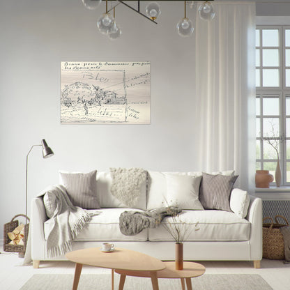 Orchard and House with Orange Roof - Vincent van Gogh Brushed Aluminum Print - 70x100 cm / 28x40 inches | Vincent van Gogh Aluminum Print | Vincent van Gogh Prints