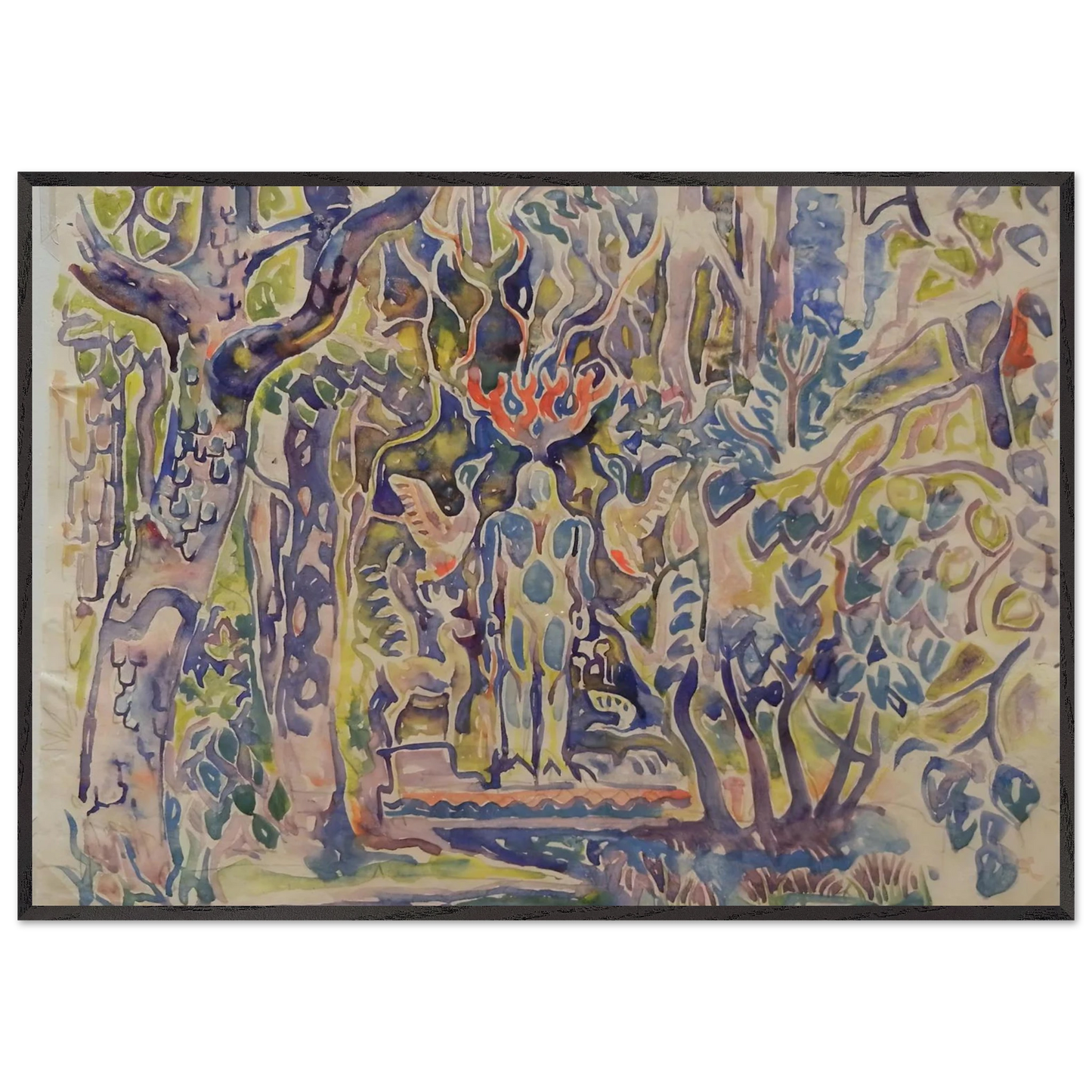 Walter Inglis Anderson - Walter Anderson Wall art - 28x43  cm / XL (11x17 Inches) - Premium Wooden Framed Poster With Fine Art Paper - Black frame