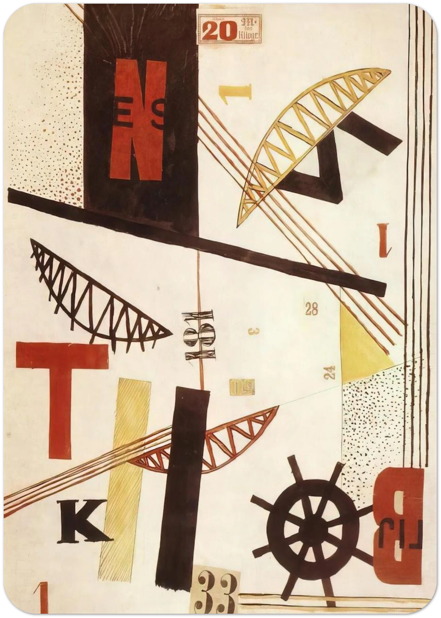 Hidak Bridges By Laszlo Moholy-Nagy Pack of 10 Post Cards | Laszlo Moholy-Nagy Post Cards | A6 (10.5 x 14.8 cm) - 4.1 x 5.8 inches