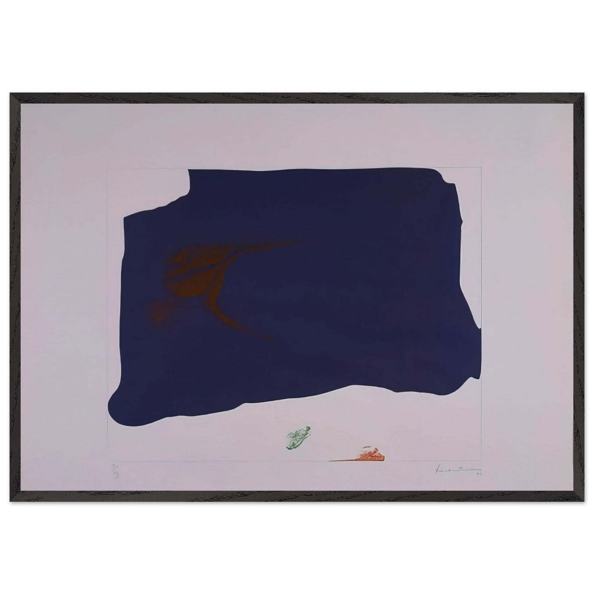 Variation II on Mauve Corner - 1969 - Helen Frankenthaler 70x100 cm / 28x40 inches Framed Art Print – Black Wooden Frame