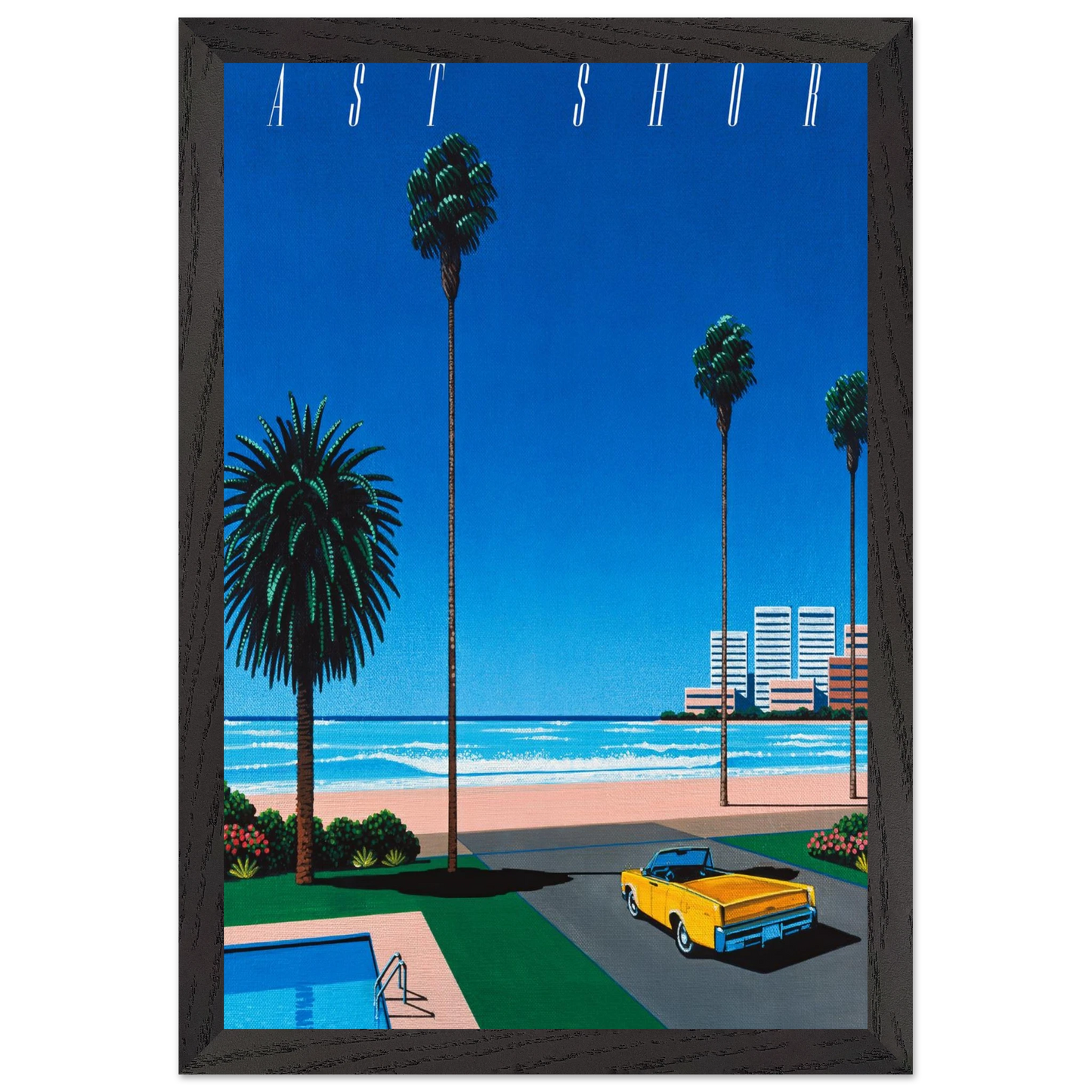 Hiroshi Nagai - Bronze - East Shore Wall Art - 60x80 cm / 24x32 inches - Premium Wooden Framed Poster With Fine Art Paper - White frame